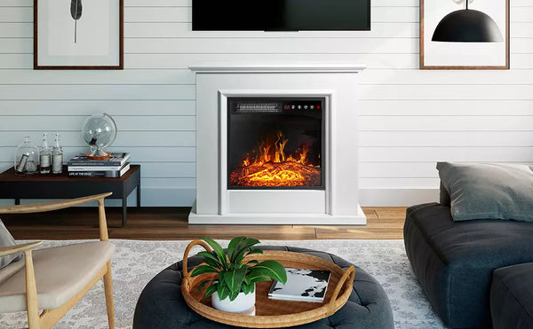 BOSSIN 18 Inch Electric Fireplace Insert with Touch Screen&Remote Control