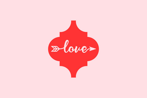 Valentine's Day custom flag with simple clean love text arrow