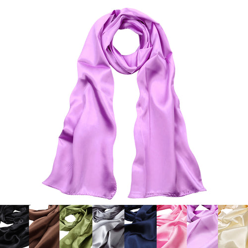 TrendsBlue Elegant Large Silk Feel Solid Color Satin Square Scarf Wrap, 36 inch