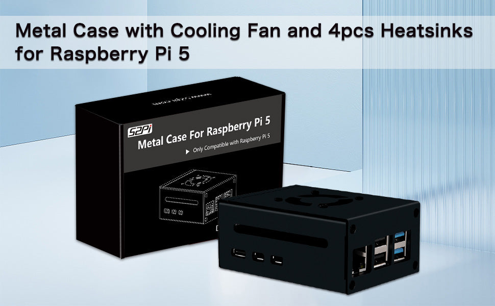 Raspberry Pi 5 Metal Case with PWM Cooling Fan - RobotShop