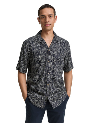Tom Tailor Herren Kurzarmhemd blau