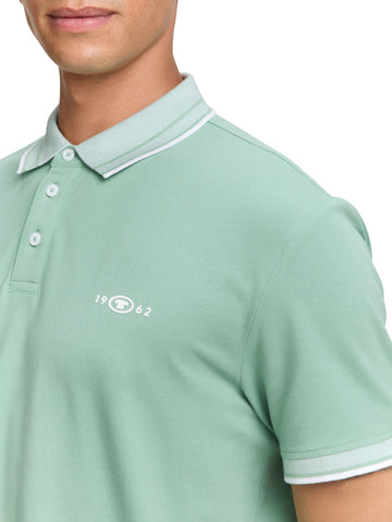 Tom Tailor Herren Piqué Poloshirt mit Stretch grün