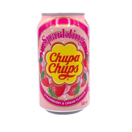 Chupa Chups Strawberry & Cream Sparkling Can 345ml – Shams Shopping Centre