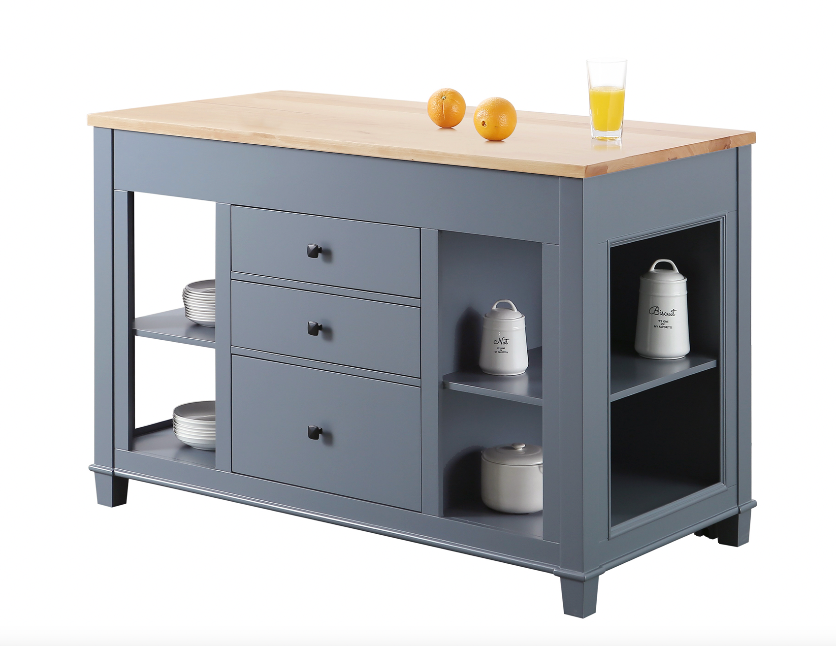 medley gray kitchen island with slide out table