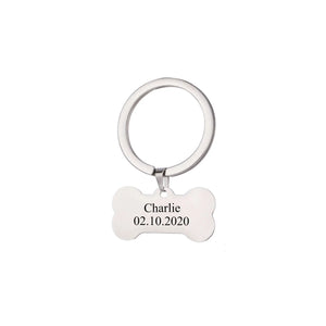 Personalized Engraved Dog Bone Keychain  - chainsonly