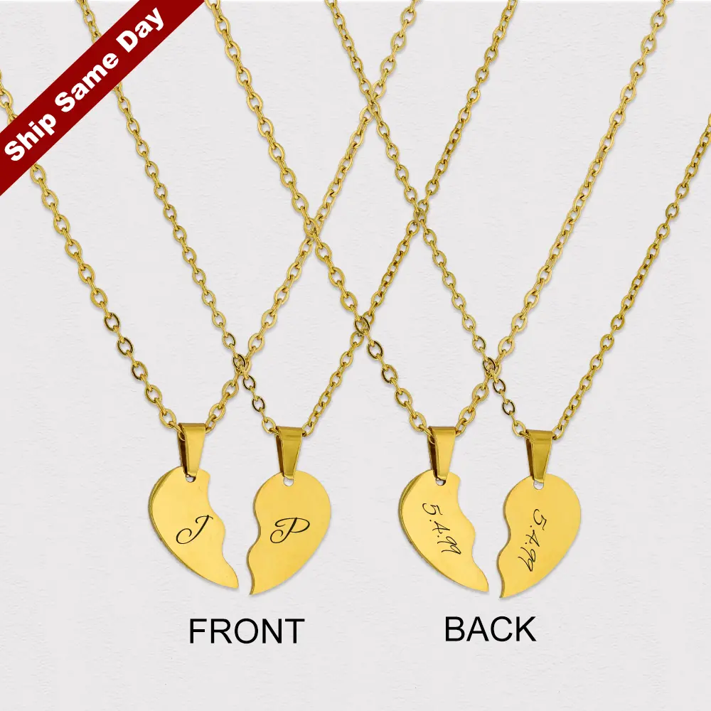 Split Heart Gold Best Friend Necklace