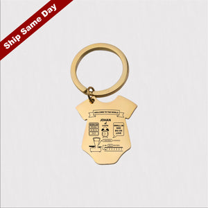 Personalized Baby Keepsake | Weight Height Keyring - chainsonly
