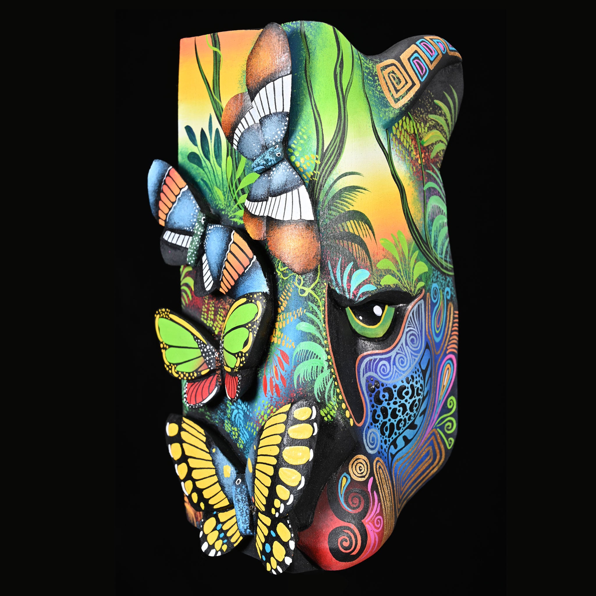 Jaguar and Butterflies Boruca Mask