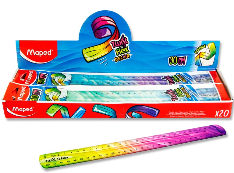 Maped USA Twist n Flex Plastic Rulers 12 Assorted Colors Pack Of 20 -  Office Depot
