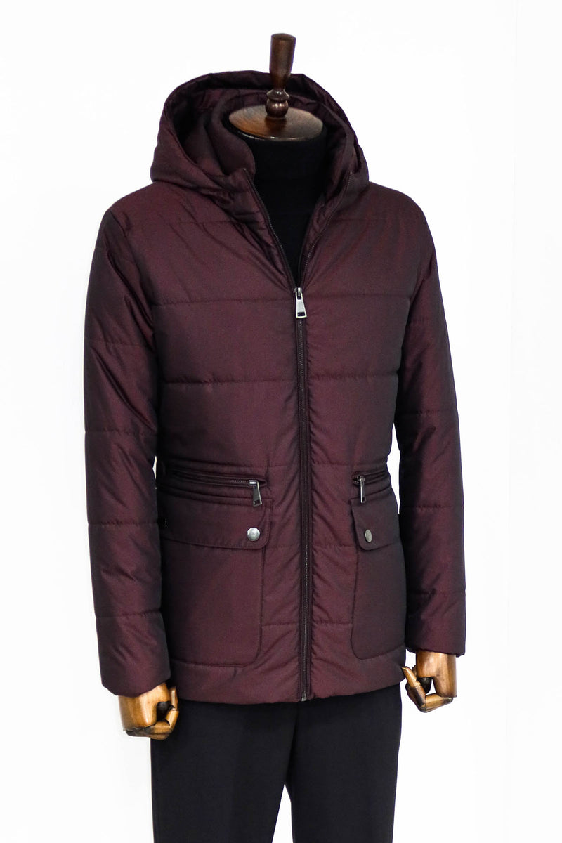 Slim Fit Burgundy Men Short Coat– Clothing Supplier