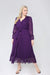 Angelino Plus Size Double Breasted Collar Sleeve Chiffon Dress nv4001 Purple