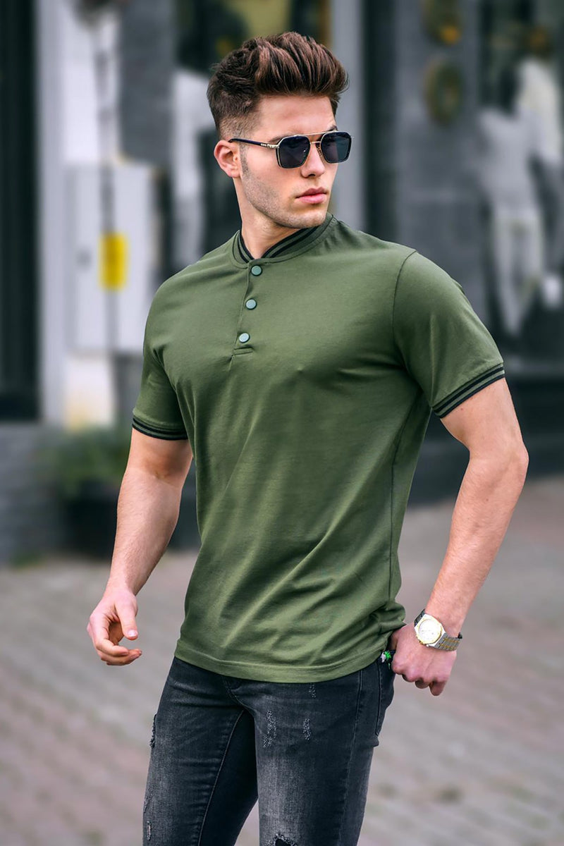 Men Khaki Green Polo T-Shirt - Wholesale Clothing Vendors and  Manufacturers– Clothing Supplier