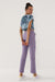 Purple High Waist Pocket Casual Form Classic Leg Women's Tracksuit Bottom - 94584