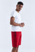 Red Hidden Zipper Back Pocket Lace-Up Men's Standard Fit Shorts - 81136