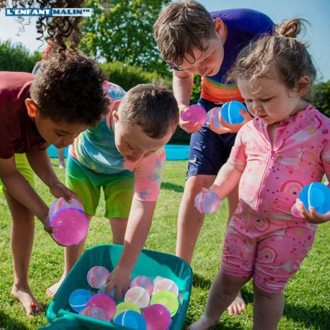 Boule d'eau réutilisable pour les enfants et les adultes, auto-scellant  Assortiment de bombes à eau Jouet de combat d'eau Balle d'eau d'automne  Jouer à l'eau Halloween Friandises à envoyer