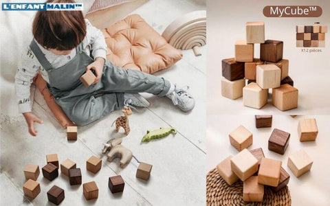 jouets en bois jeux éducatifs apprentissage enfant jeu en bois durable jouet educatif en bois cube de construction l'enfant malin; 