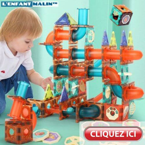 cadeau idée cadeau jeu de construction magnetique jeu magnétique jeu aimanté enfants l'enfant malin circuit boules