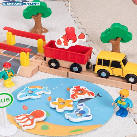 Circuit Voiture pour Enfant Petites Puzzle pour Les Pistes Voitures DIY  Assemblage Chariot Electrique Jouets Éducatifs Montessori Cadeau