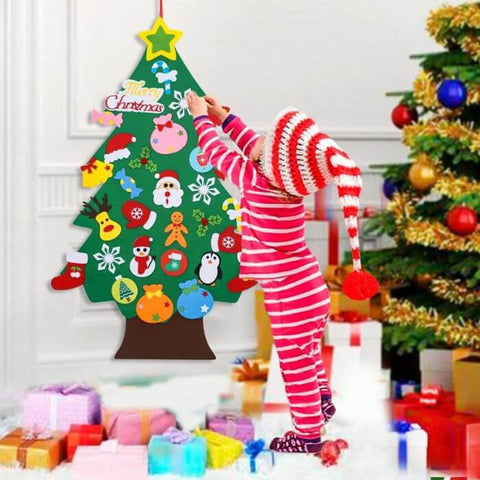 sapin de noël en feutrine pour les enfants décoration et jeux éducatifs