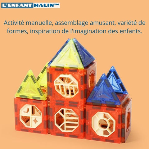 jeu de construction magnétique très coloré pour les enfants à partir de 4 ans  jeu aimanté de l'enfant malin boutique