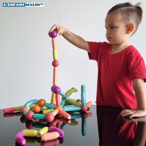 Jeu magnétique 3-8 ans - Jeu de construction avec magnétique stick –  L'Enfant Malin