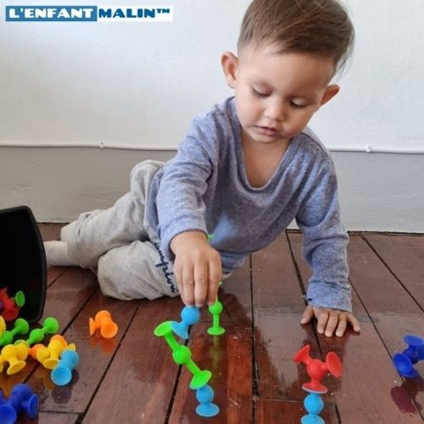 Jeux de Construction avec Ventouses-Jeux ventouses incassable silicone – L' Enfant Malin