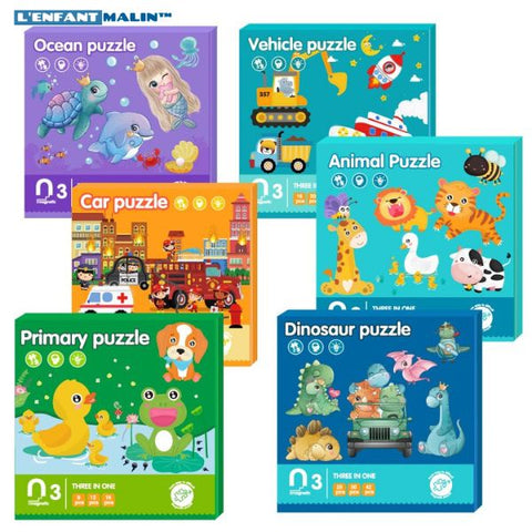 Puzzle 3 ans - Puzzle enfant et jeu magnétique pour 2-3 ans – L