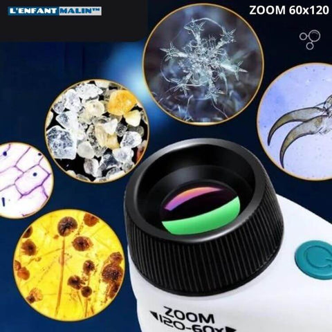 HONPHIER® Microscope Enfant Jouet pour Enfants 100x 400x 1200x