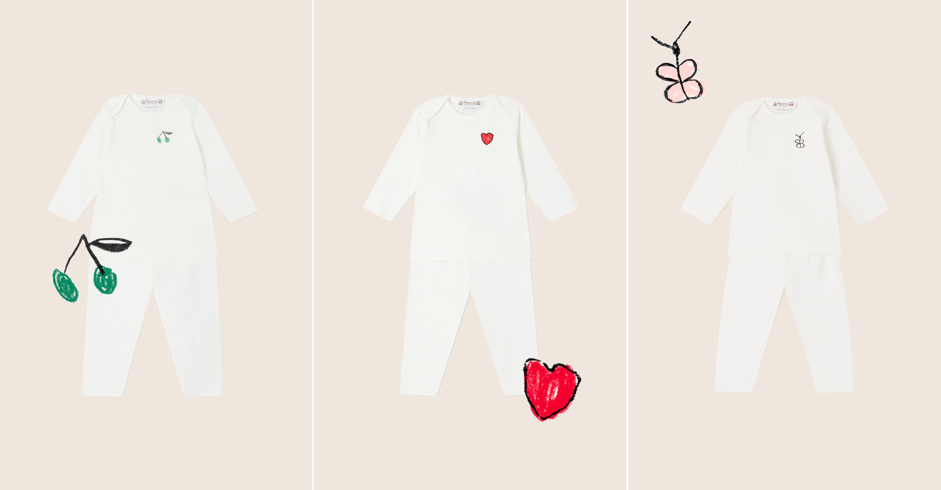 Organic cotton onsies by Bonpoint for Cherrysh Capsule
