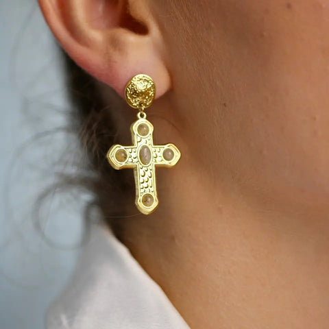 Boucles d'oreilles en forme de croix