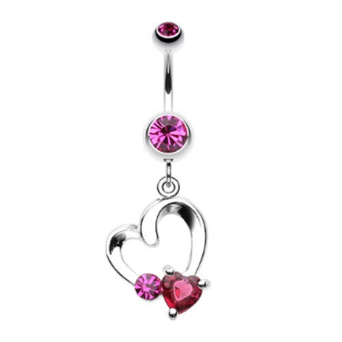 Dangling Heart Navel Ring. Shop Belly Rings Australia. – Bellylicious ...