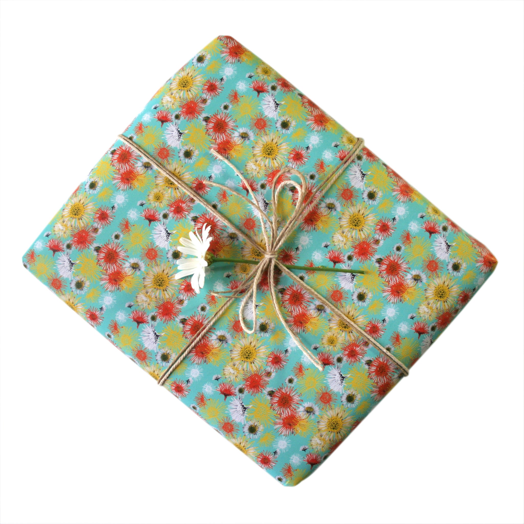 Daisy A Day Blue Gift Wrapping Paper – paprly