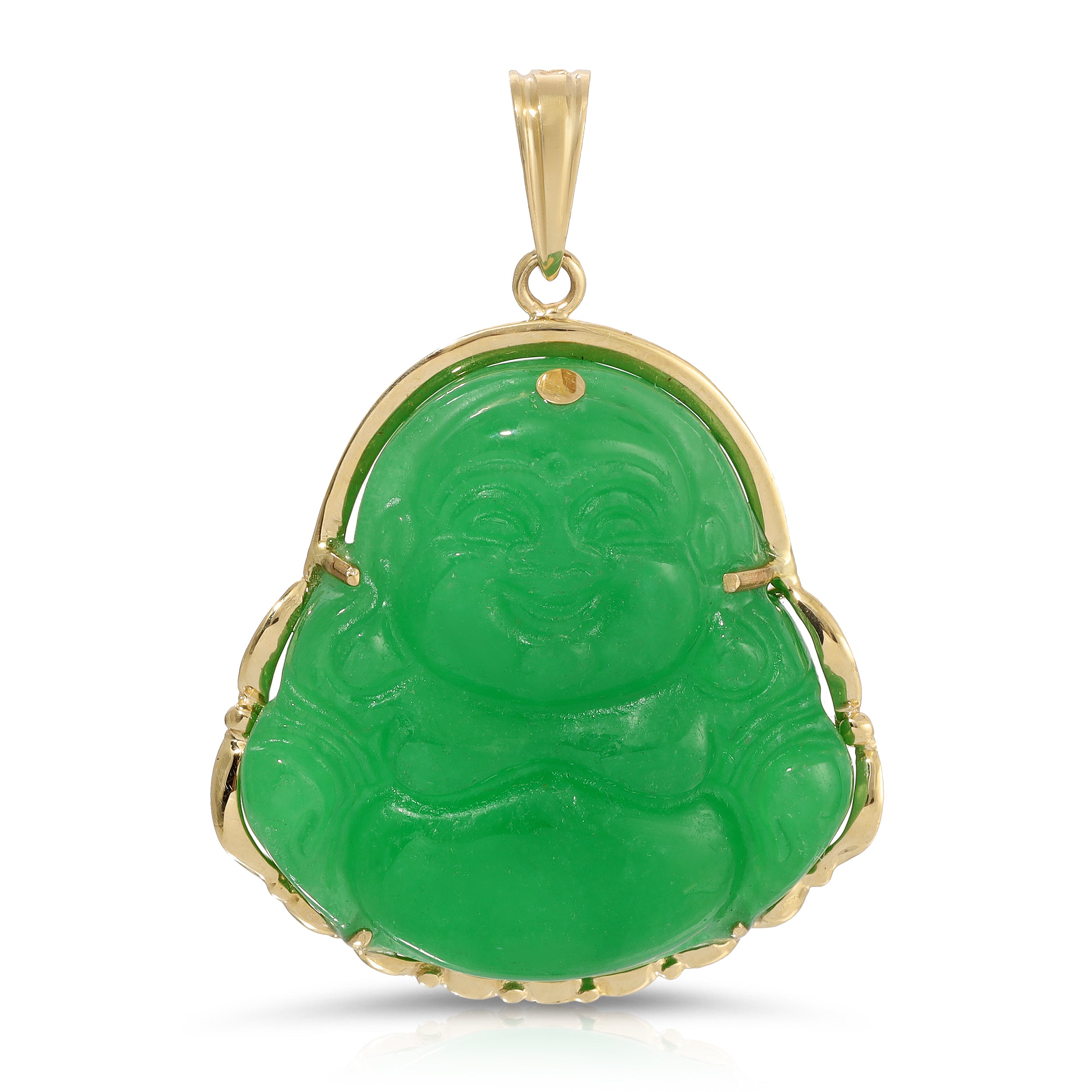 Buddha — Light green jade buddha pendant necklace | seree