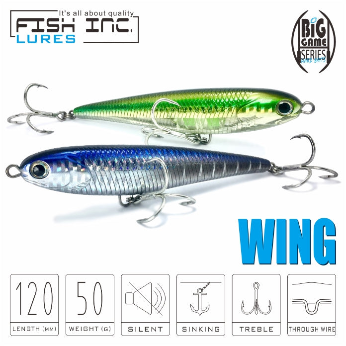 Right Wing 120mm Sinking Stickbait – Fish Inc Lures INTL