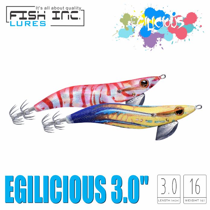 Fish Inc Egilicious Fast Sink 3.5 squid lures