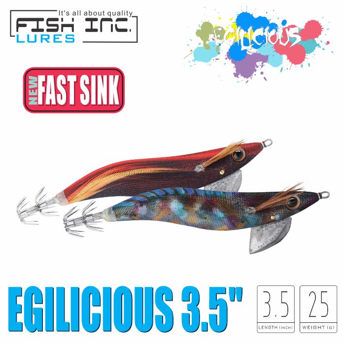 Egilicious 3.0 Fast Sink Squid Jig – Fish Inc Lures INTL