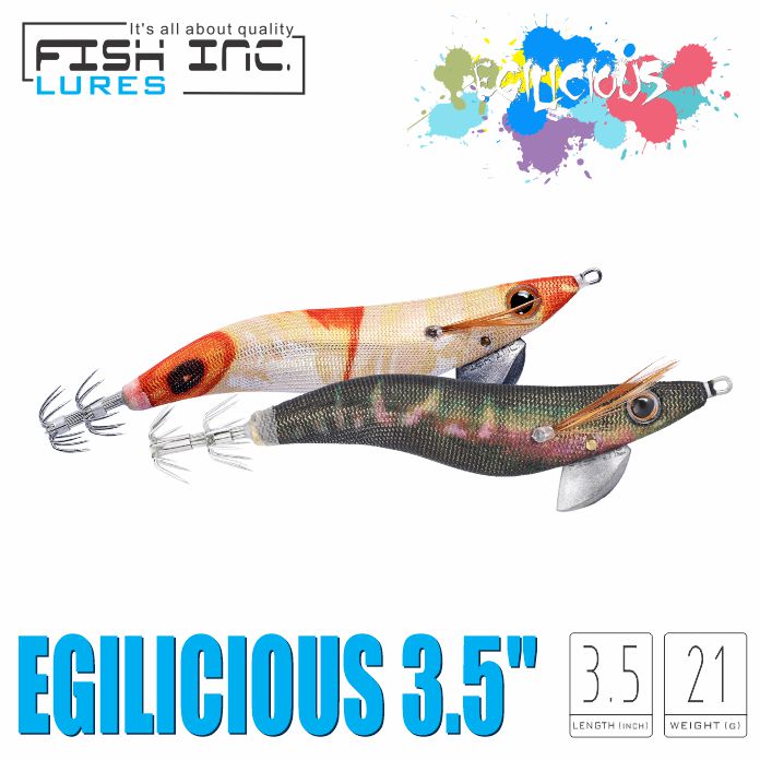 Egilicious 3.5 Fast Sink Squid Jig – Fish Inc Lures INTL