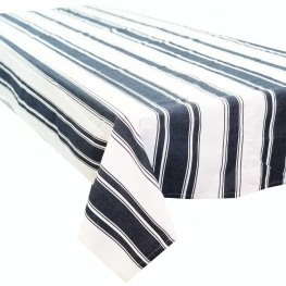 Navy White Tablecloth