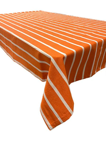 Orange White Tablecloth