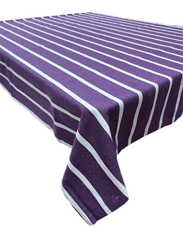 Purple White Tablecloth