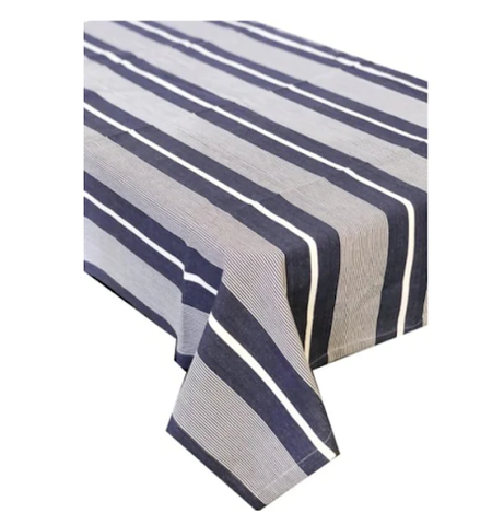 Tablecloth Navy White Stripe