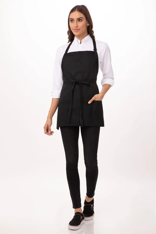 Black Color Staple Triple Pocket Apron