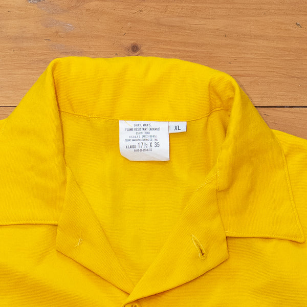 Rare 1970s Vintage US Forest Service Yellow Aramid Flame-Resistant Shi ...