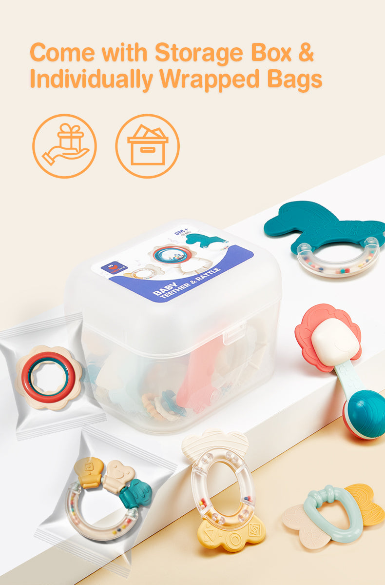 safe clean baby toys with storage box