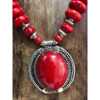 Red Color Resin Necklace