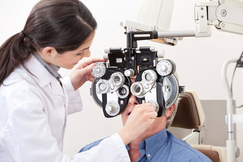 eye doctor examining