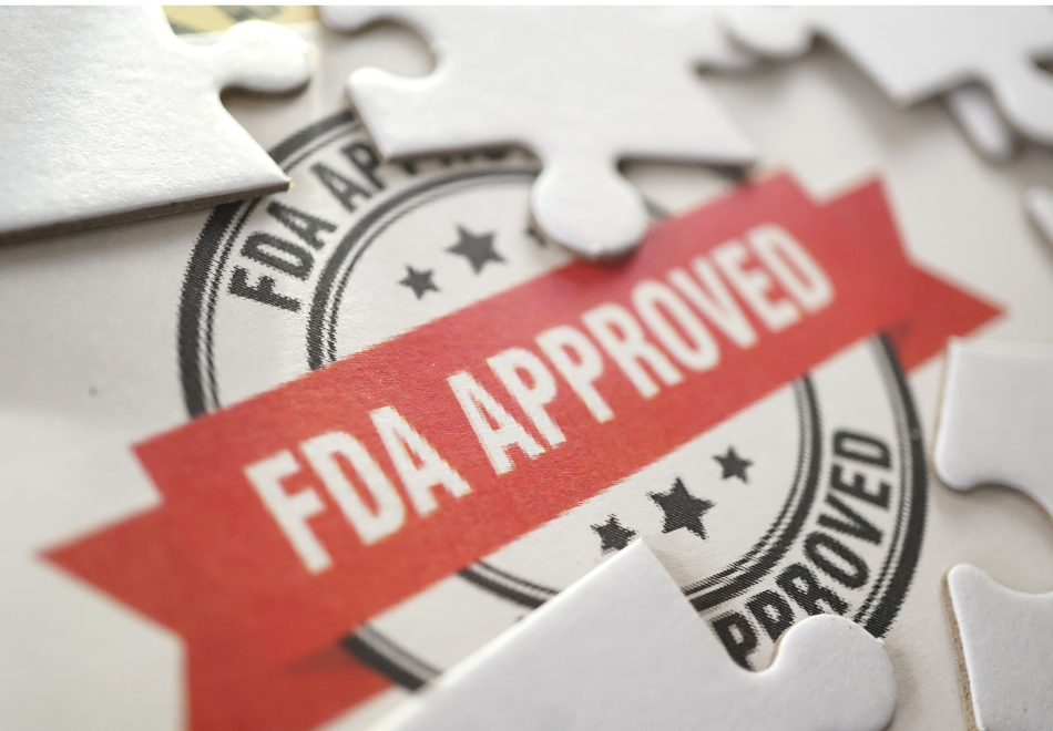 FDA approved logo under some puzzle pieces