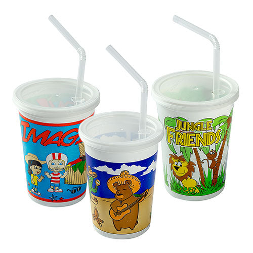 12 oz. Jungle Friends Theme Thermo Cups With Straws and Lids, Case of –  CiboWares