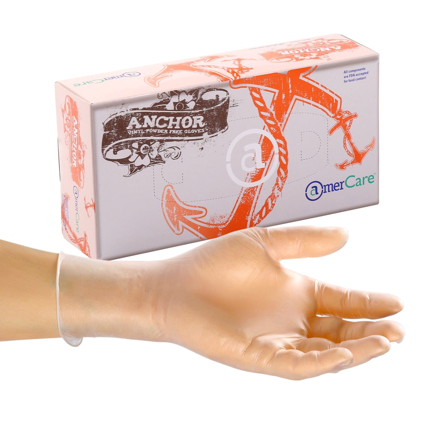 Powder-Free Vinyl Anchor Gloves (S-XXL), Case of 1,000 - CiboWares product image