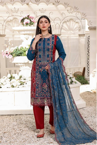 Be The Royal One With This Blue And Red Dress Design